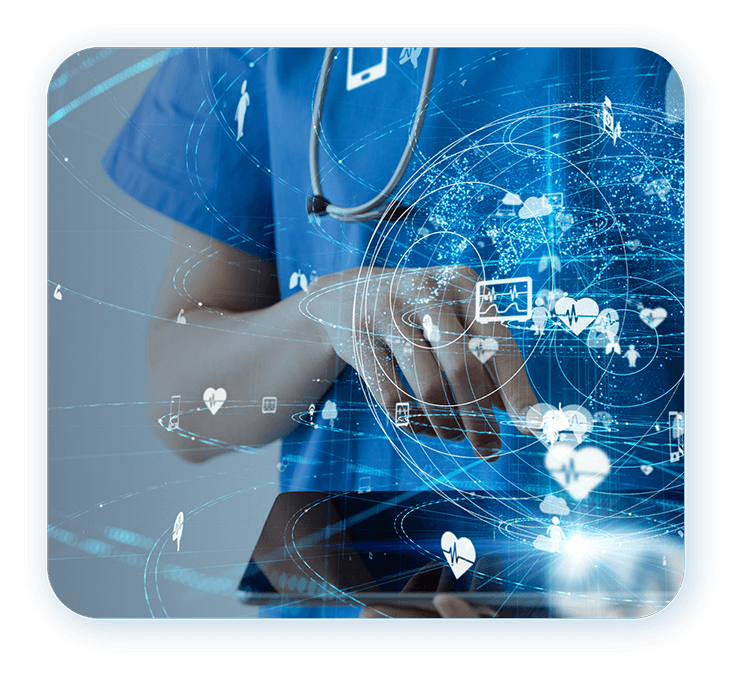 Nurse using a tablet